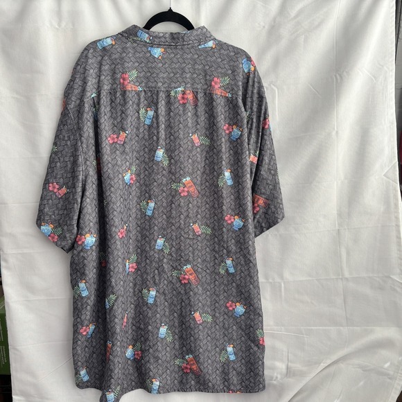 Tommy Bahama Island Zone Coconut Point Men's 4XLT Short  Sleeve Shirt Tiki Grey - Picture 9 of 9